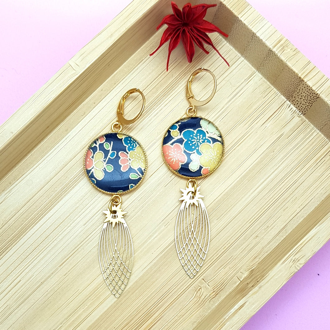 Boucles d'oreilles feuillage Furano