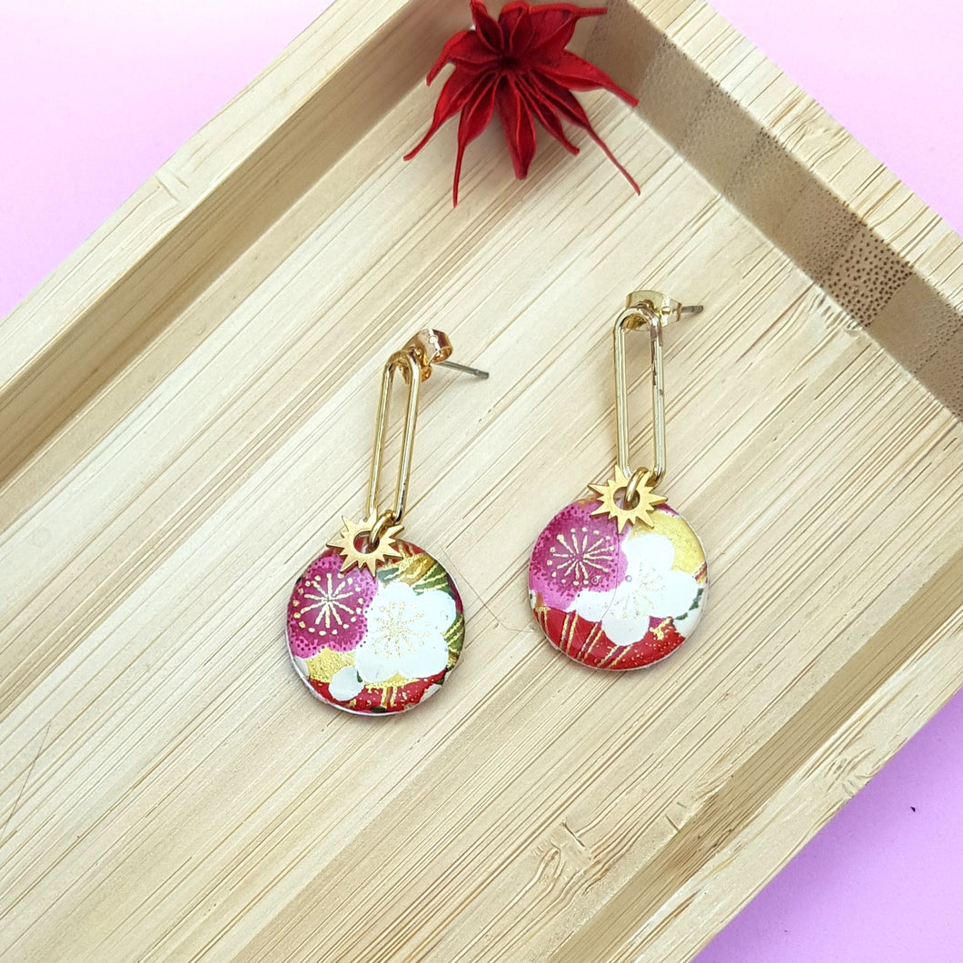 Boucles d'oreilles maillon Uchiwa